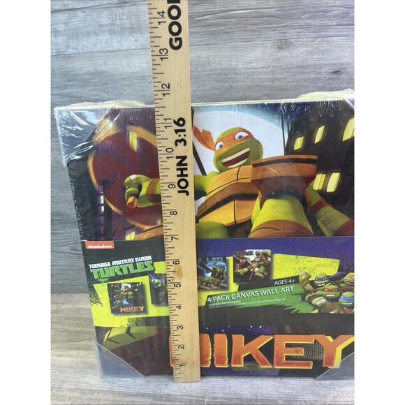 Nickelodeon Teenage Mutant Ninja Turtles TMNT Canvas Set Of 4  NEW - Picture 7 of 10